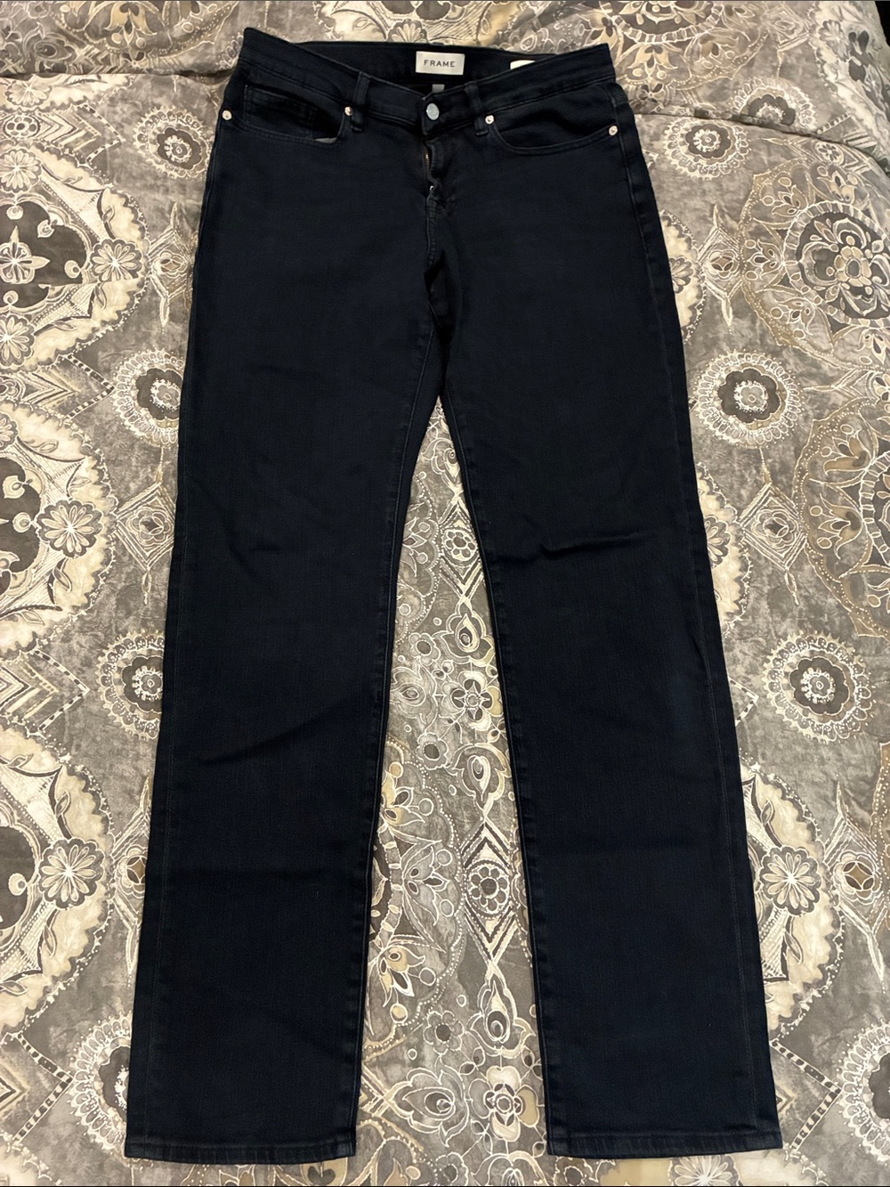 Frame L’Homme Athletic Jean — Dark Navy Wash (Placid)